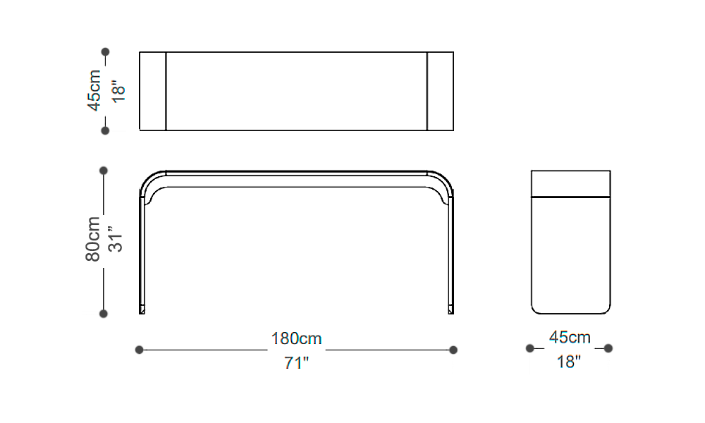 Image of the main dimensions of the product